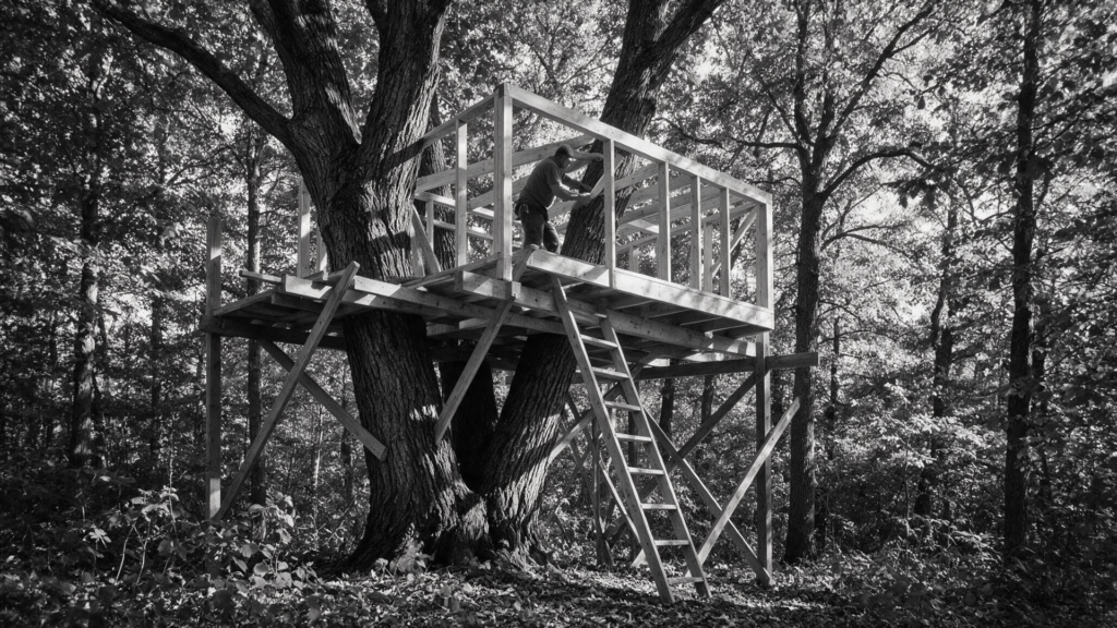 caban en bois construite par le charpentier william seube à saint martin de seignanx