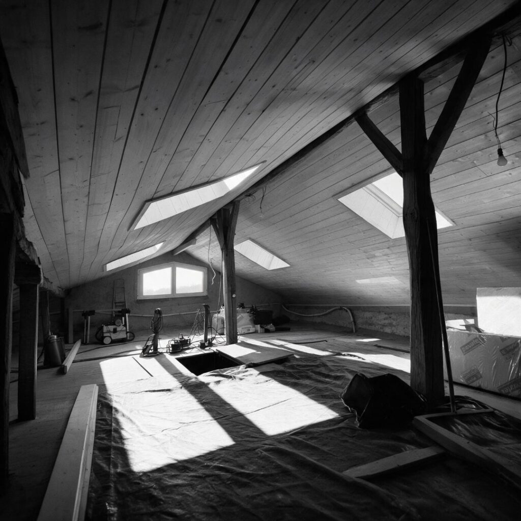 intérieur toiture rénovée dans les landes par le charpentier william seube